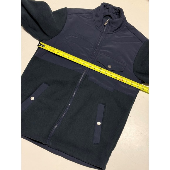 Vuori Mens Navy Blue Fleece Hybrid Full Zip Jacket Mock Neck Small V521 - Picture 2 of 3